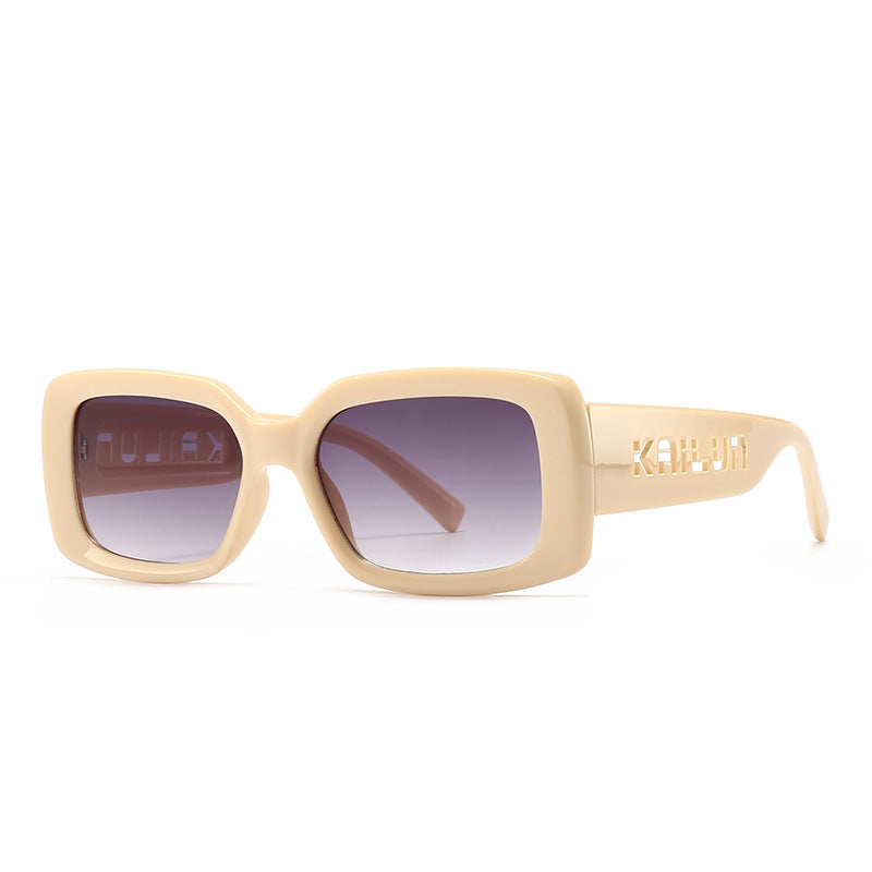 1208 Chicheng Square Frame Women'S Fashion Glasses - Stylish Metal Frame, Glass Lens, UV400 Protection, Polarized, Ideal for Model Shows