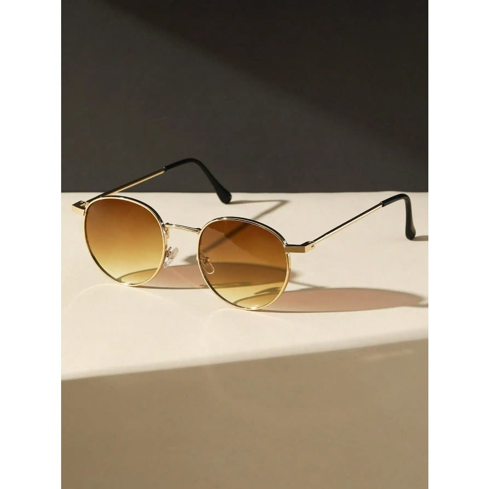 2pcs Unisex Metal Round Frame Vintage Y2K Casual Fashion Glasses for Outdoor Daily Vacation Driving Clothing Accessories, Casual Wear, Driving Sunglasses, Trendy Eyewear, Retro Sunglasses, Stylish Design, Lightweight Glasses, Unisex Sunglasses, Round