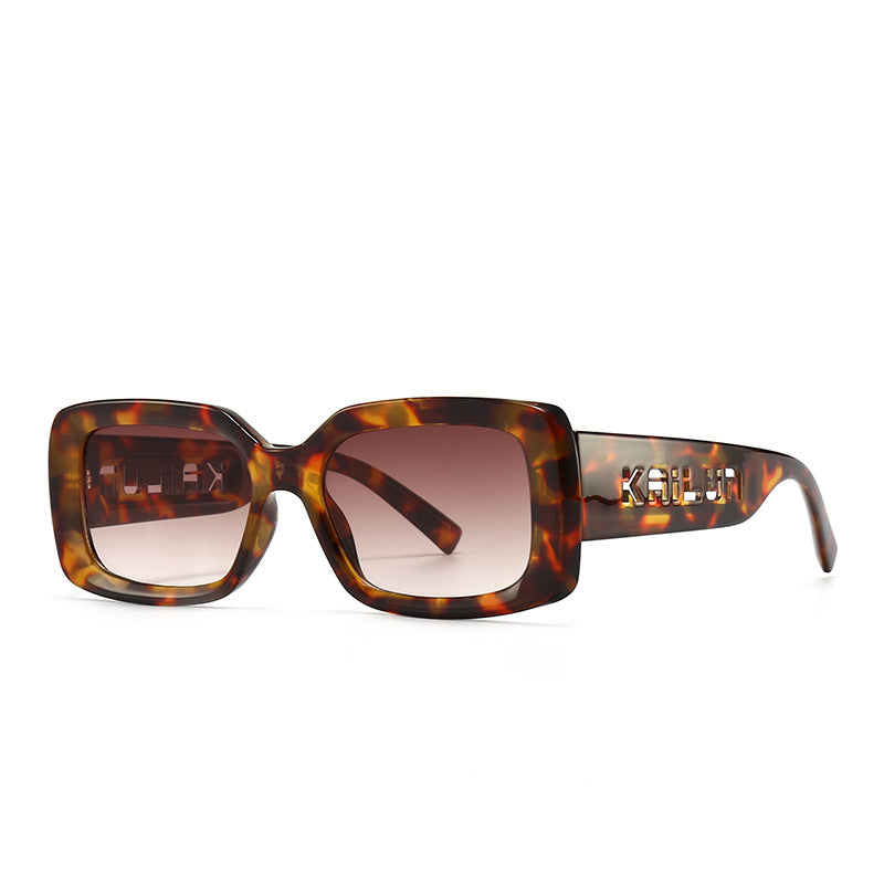 1208 Chicheng Square Frame Women'S Fashion Glasses - Stylish Metal Frame, Glass Lens, UV400 Protection, Polarized, Ideal for Model Shows