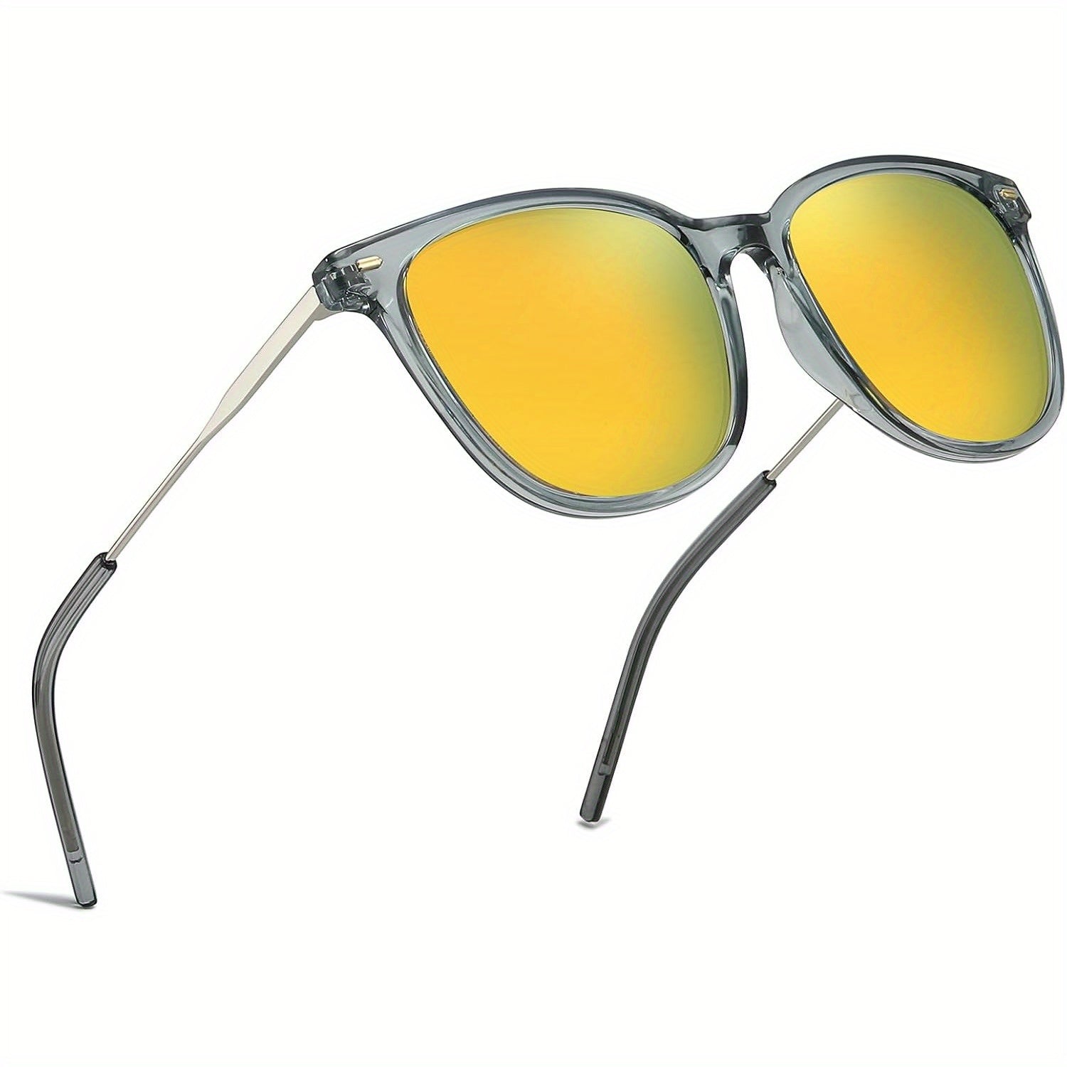 COOLEAR  Square, Gradual Change of  and Green Lenses, Lightweight PC Frame, Suitable for,, Leisure and, Unisex