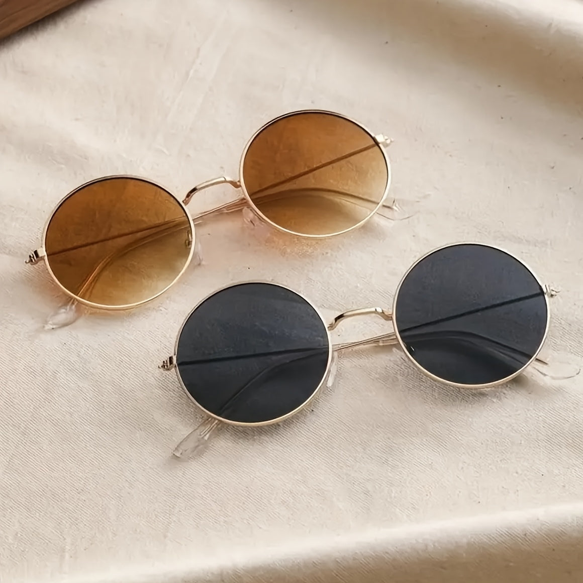 2 Pairs of Classic Round Retro Literary Trendy Fashion Glasses, Wedding Party, Gathering, Birthday Banquet, Great Gift