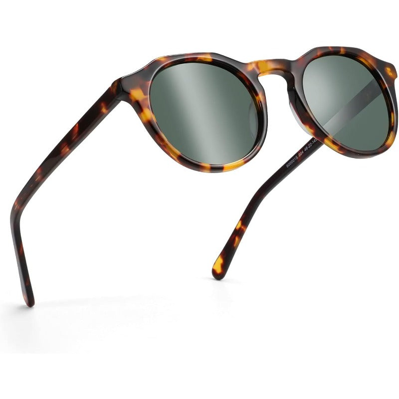 Vintage Round for Men & Women - Protection, Tortoiseshell Frame with Dark Brown\u002F Lenses, Classic Round Glasses for Driving, & Everyday Use - Stylish & Durable Eyewear