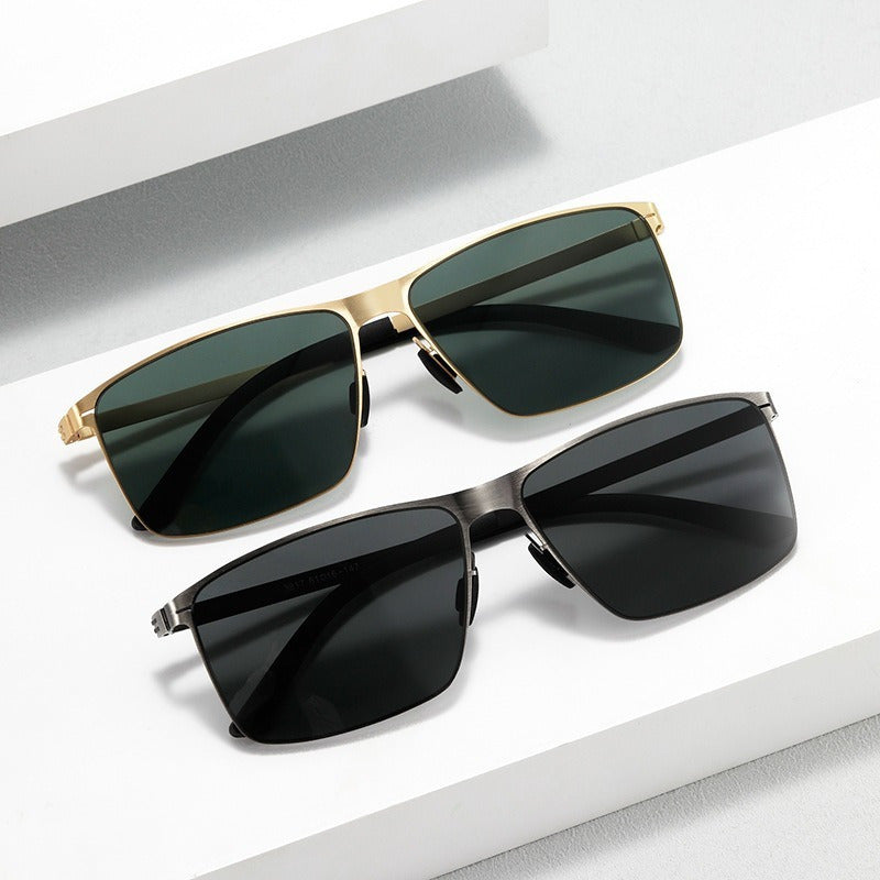 New Men'S Square Glasses | Driving Glasses with Mixed Color Lenses and PC Frame Material