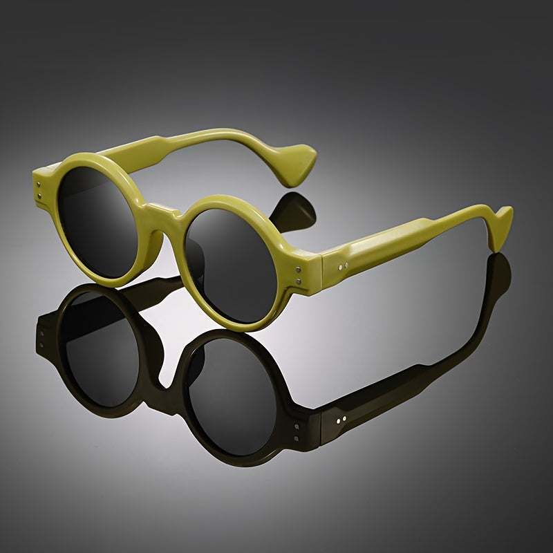 1pc of Vintage Small Round Frame Wide-Leg Minimalist Versatile Fashion Glasses for Men And Women, Suitable for Photography Props And Birthday Gifts