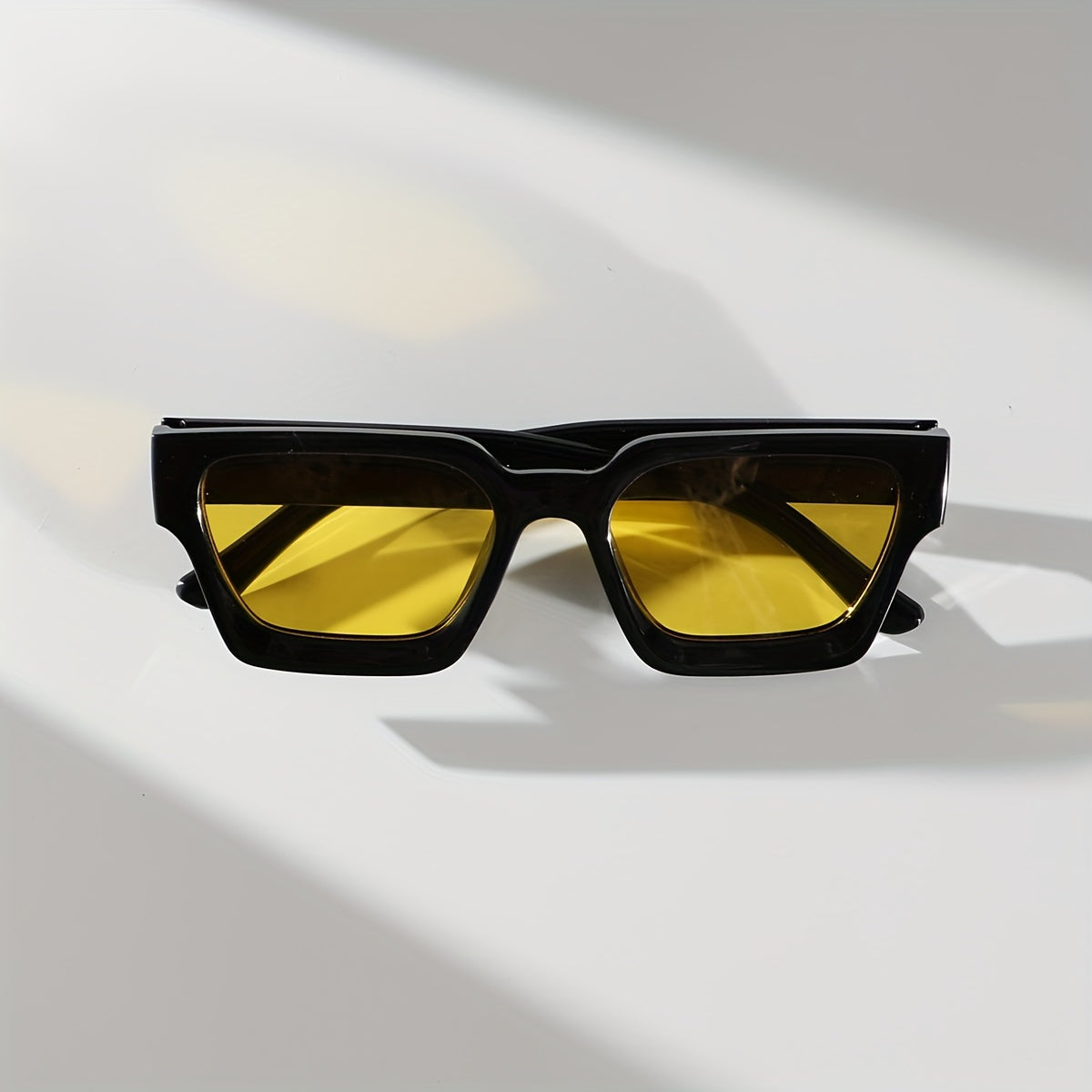 A Pair of Women'S Thick-Framed Square Retro Stylish Glasses with Wide Legs | Polycarbonate Frame, Minimalist Fashion, Includes Eyeglass Cloth, Decorative PC Lenses