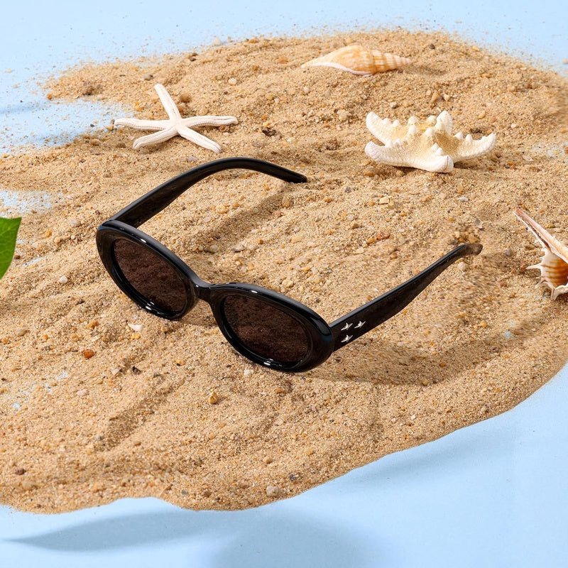 Medium Polarized Oval Sunglasses for Women Men, Big 90s Cat Eye Sunglasses Womens UV400 Protection