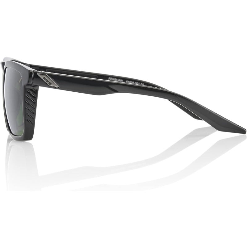 100% Renshaw Square Glacier Style Sunglasses Durable Lightweight Active Performance Eyewear Temple Grip and Side Glare Shield