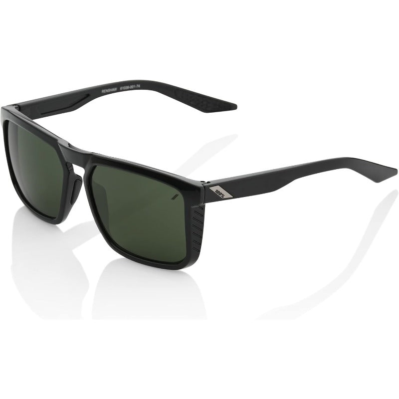 100% Renshaw Square Glacier Style Sunglasses Durable Lightweight Active Performance Eyewear Temple Grip and Side Glare Shield