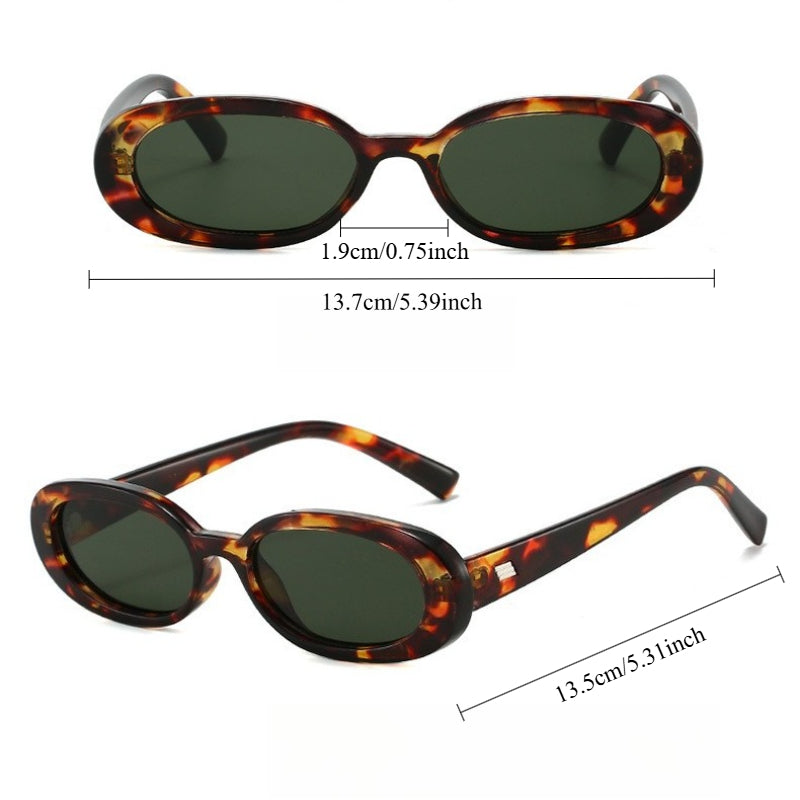 Women'S Retro Oval Small Frame Fashion Glasses - Lightweight Plastic Hinges, No Battery Needed, Versatile Photo Posing & Everyday Fashion Accessories, Fashionable Eyewear, Durable Eyewear