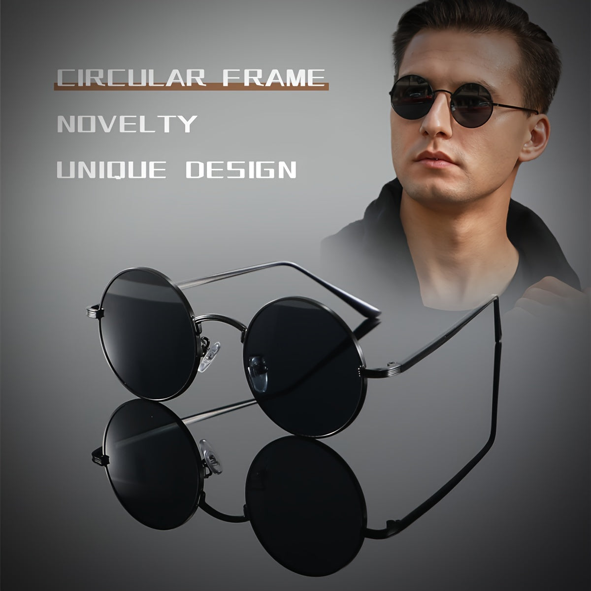 1 Pair of Men'S Round Frame Filigree Exquisite Easy Luxury Fashion Glasses, Without Battery