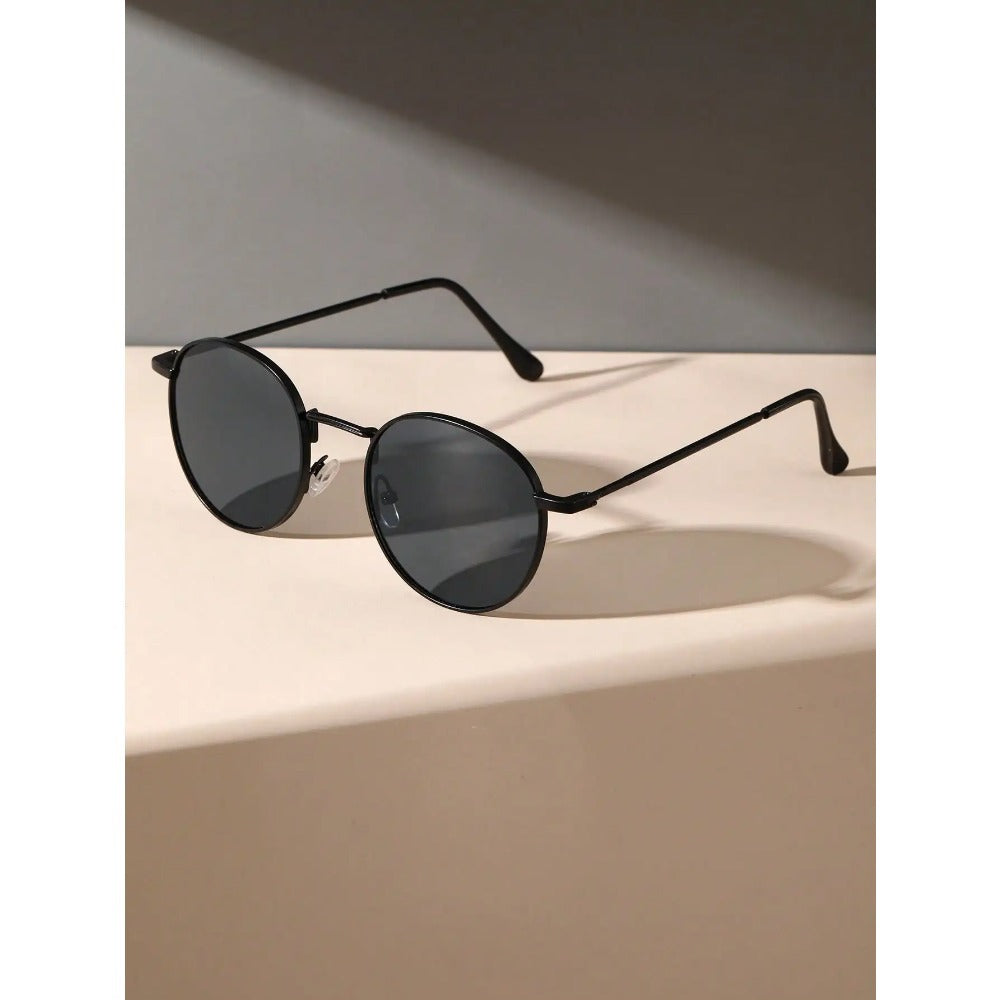 2pcs Unisex Metal Round Frame Vintage Y2K Casual Fashion Glasses for Outdoor Daily Vacation Driving Clothing Accessories, Casual Wear, Driving Sunglasses, Trendy Eyewear, Retro Sunglasses, Stylish Design, Lightweight Glasses, Unisex Sunglasses, Round