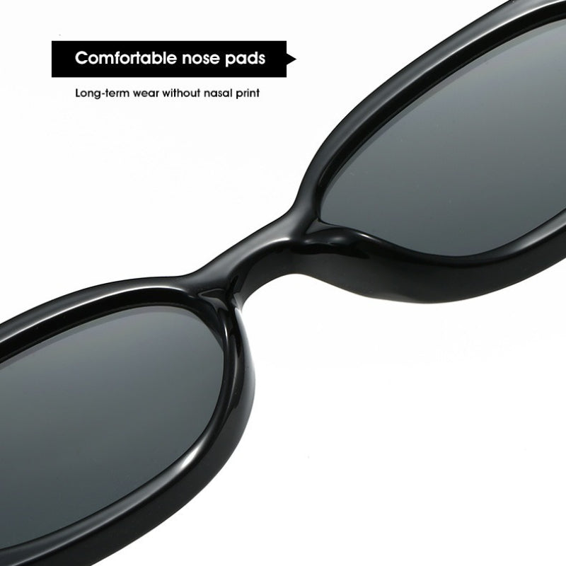 Women'S Retro Oval Small Frame Fashion Glasses - Lightweight Plastic Hinges, No Battery Needed, Versatile Photo Posing & Everyday Fashion Accessories, Fashionable Eyewear, Durable Eyewear