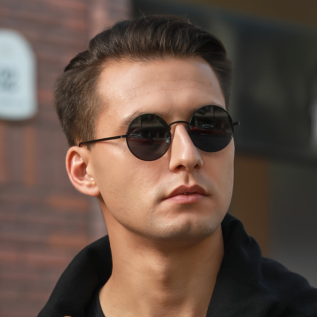 1 Pair of Men'S Round Frame Filigree Exquisite Easy Luxury Fashion Glasses, Without Battery